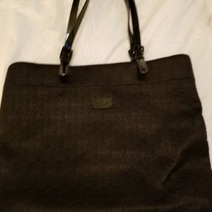 Large black foamy fabric michael kors bag